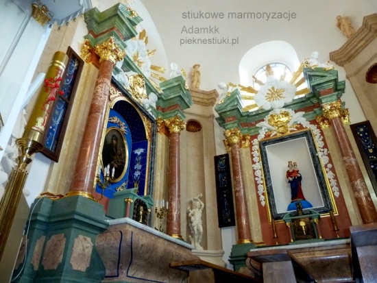 Stiuk imitacje marmuru,granitu,onyxu itp. na ścianach,kolumnach.