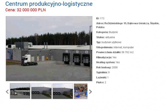CENTRUM PRODUKCYJNO - DYSTRYBUCYJNE NA SPRZEDAŻ DĄBROWA GÓRNICZA