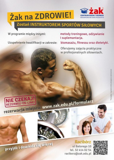 Instruktor sportów siłowych/ fitness  w ŻAK Racibórz!