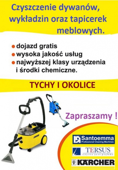 Czyszczenie dywanów, wykładzin, tapicerek Tychy i okolice