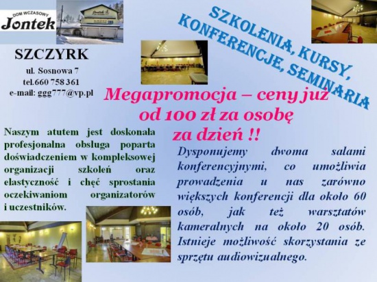 Szkolenia, Kursy, seminaria, Konferencje