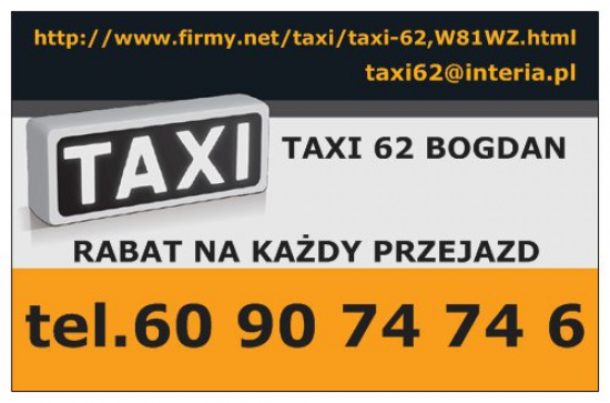 Tanie TAXI 62 Bogdan - Jaworzno